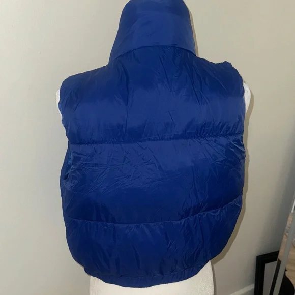 Women's Blue Puffer Vest - Picture 2 of 2